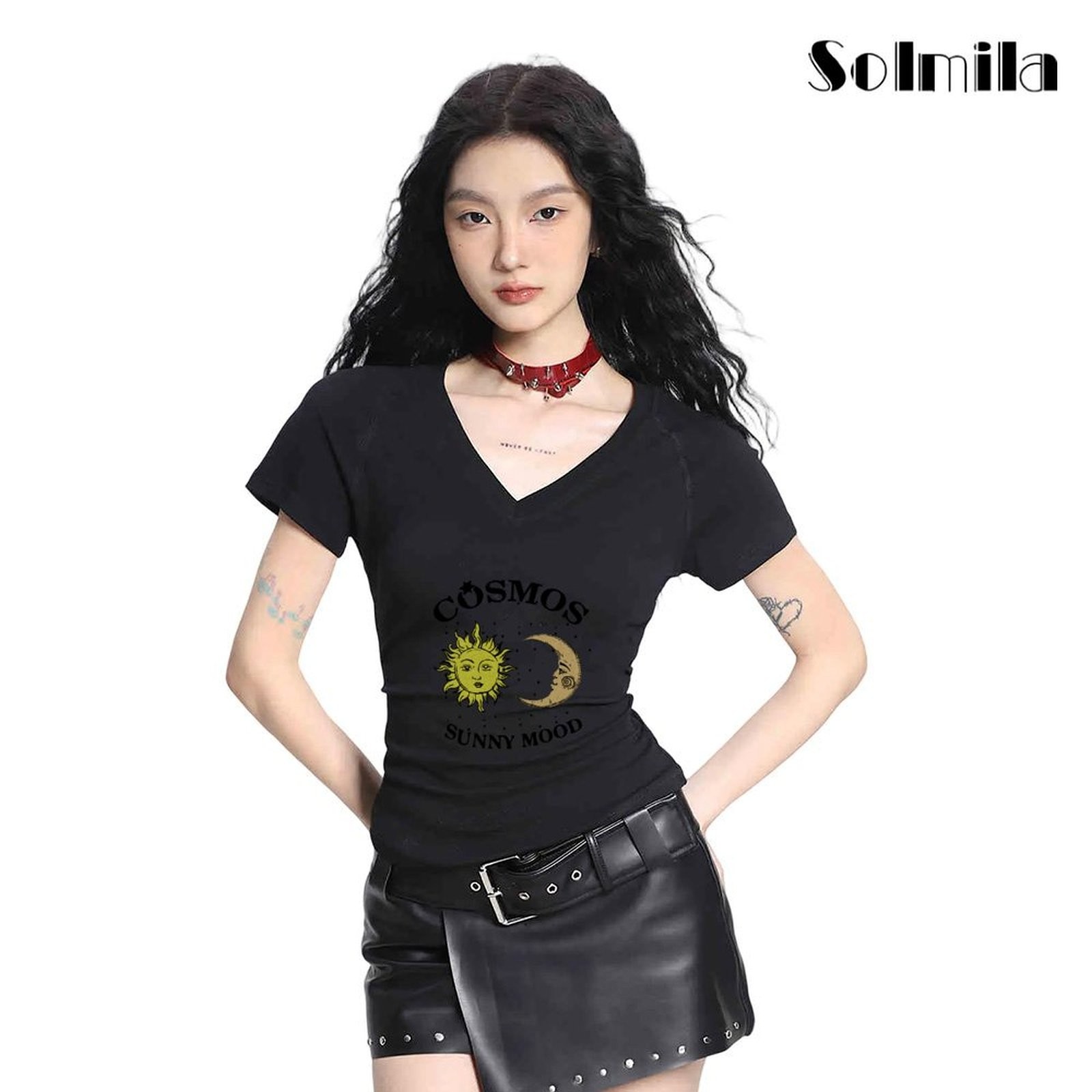 Korean Style Top Short Sleeve Top Casual Wear Spring Fashion Comfortable Fabric - Picture 7 of 10