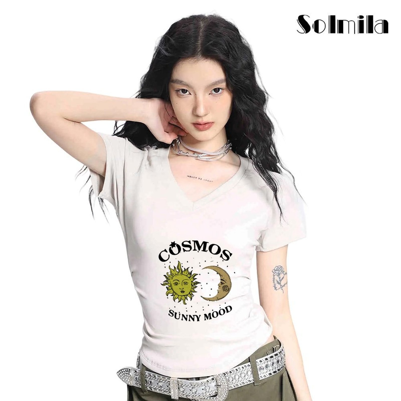 Korean Style Top Short Sleeve Top Casual Wear Spring Fashion Comfortable Fabric - Picture 9 of 10