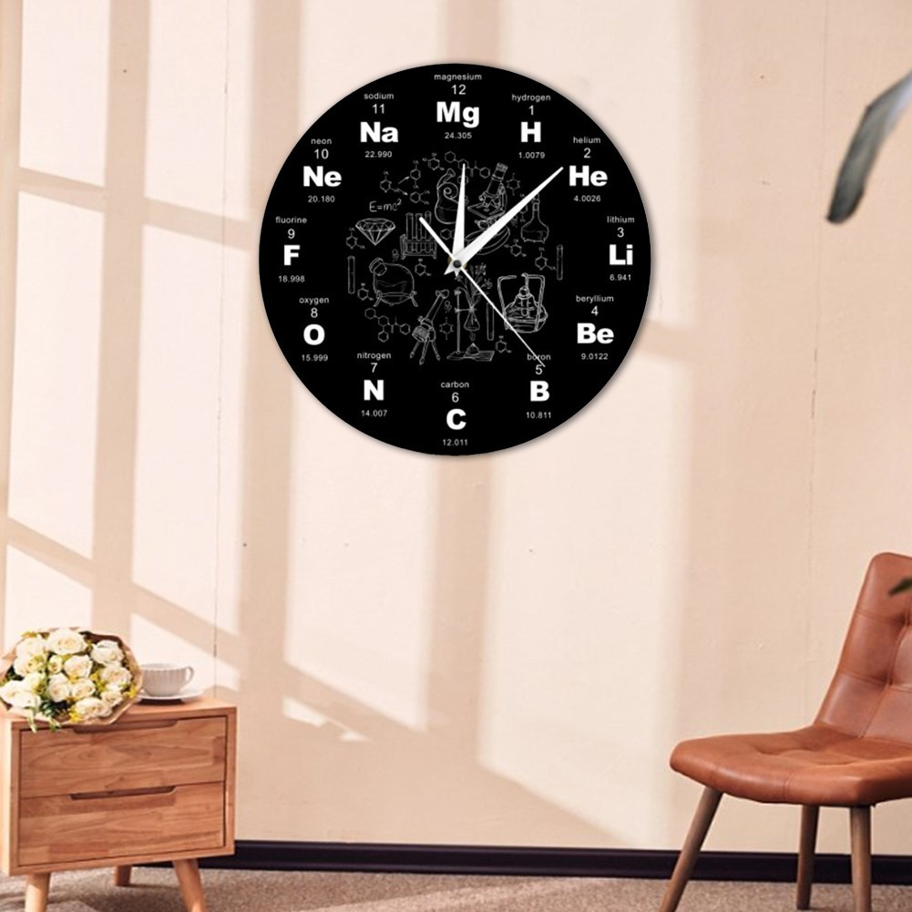 Mathematical Clock with Periodic Table Design for Classroom Decoration