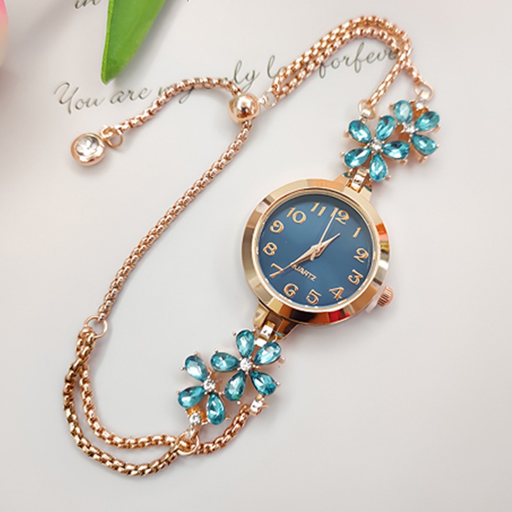 Trendy Women's Watch with Flower Design and Adjustable Digital Bracelet - Picture 14 of 19