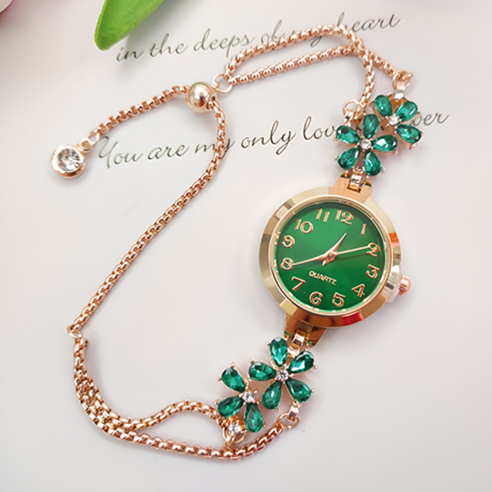 Trendy Women's Watch with Flower Design and Adjustable Digital Bracelet - Picture 15 of 19