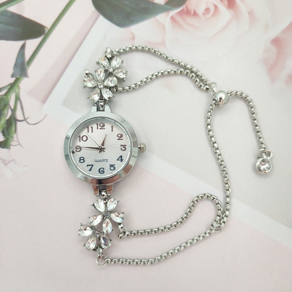 Trendy Women's Watch with Flower Design and Adjustable Digital Bracelet - Picture 19 of 19