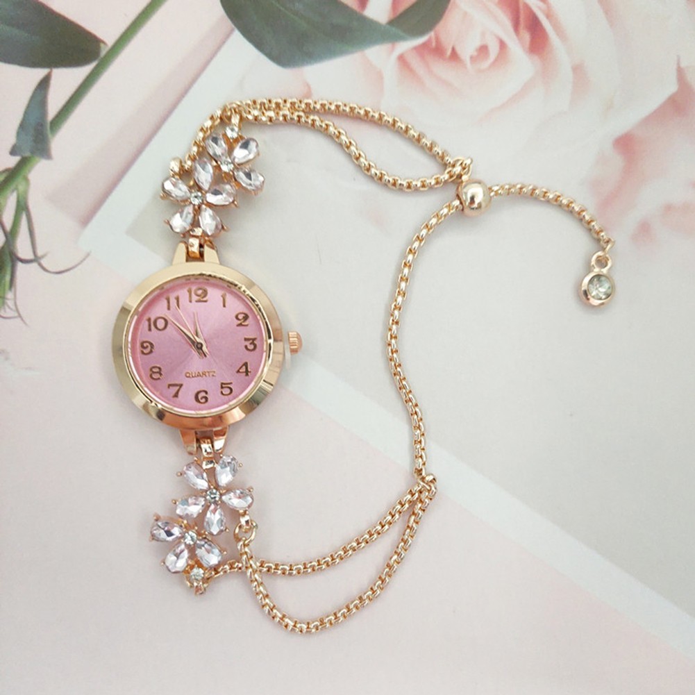 Trendy Women's Watch with Flower Design and Adjustable Digital Bracelet - Picture 17 of 19