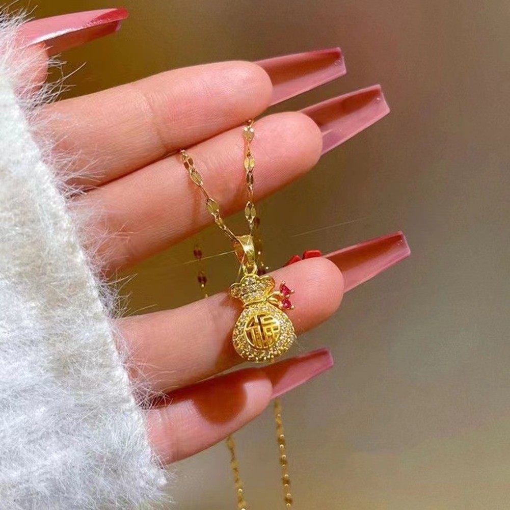 Fashion Accessory Lucky Necklace Hollowed Out Necklace 40cm To 50cm Perimeter - Picture 13 of 14