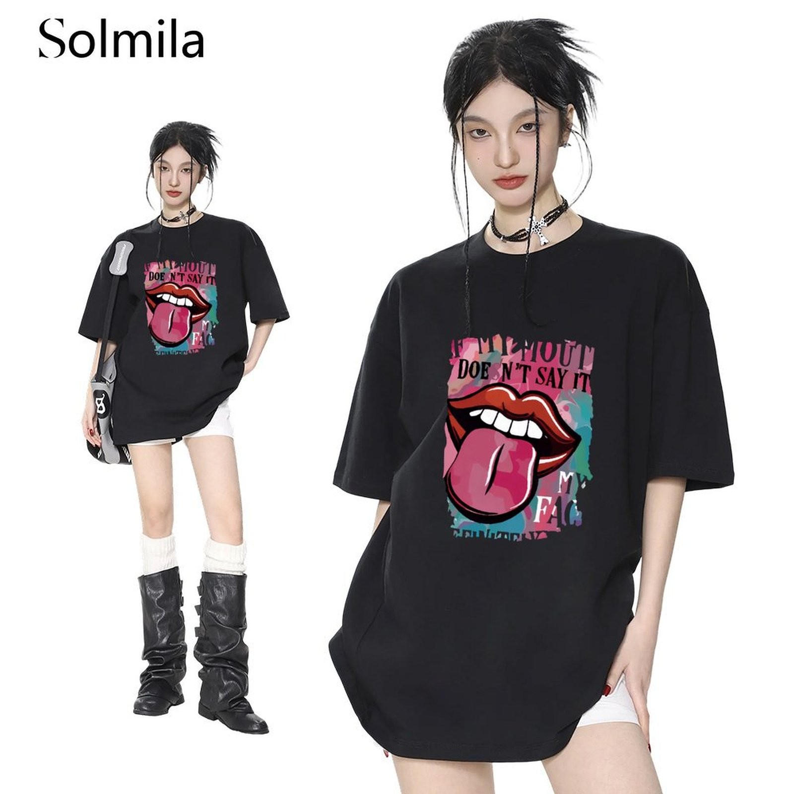 Spring Fashion Korean Style Tee Casual Women Top Vacations Attire Homewear - Picture 10 of 16