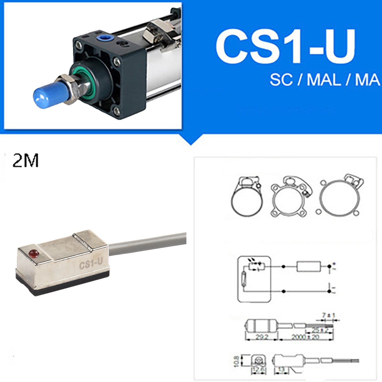 Sensitive Reed Switch Sensor for Pneumatic Cylinder CS1S G U CS1MS25 DM9N - Picture 37 of 85