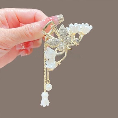 Matte Grey Velvet Booth Elegant Hair Accessories Three Dimensional Design - Bild 18 von 31