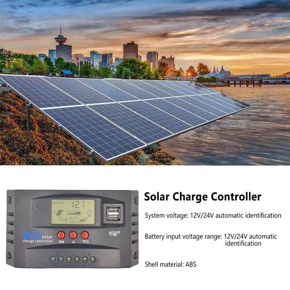 Solar Panel Controller Battery Charge Controller Automatic Tracking LCD Display