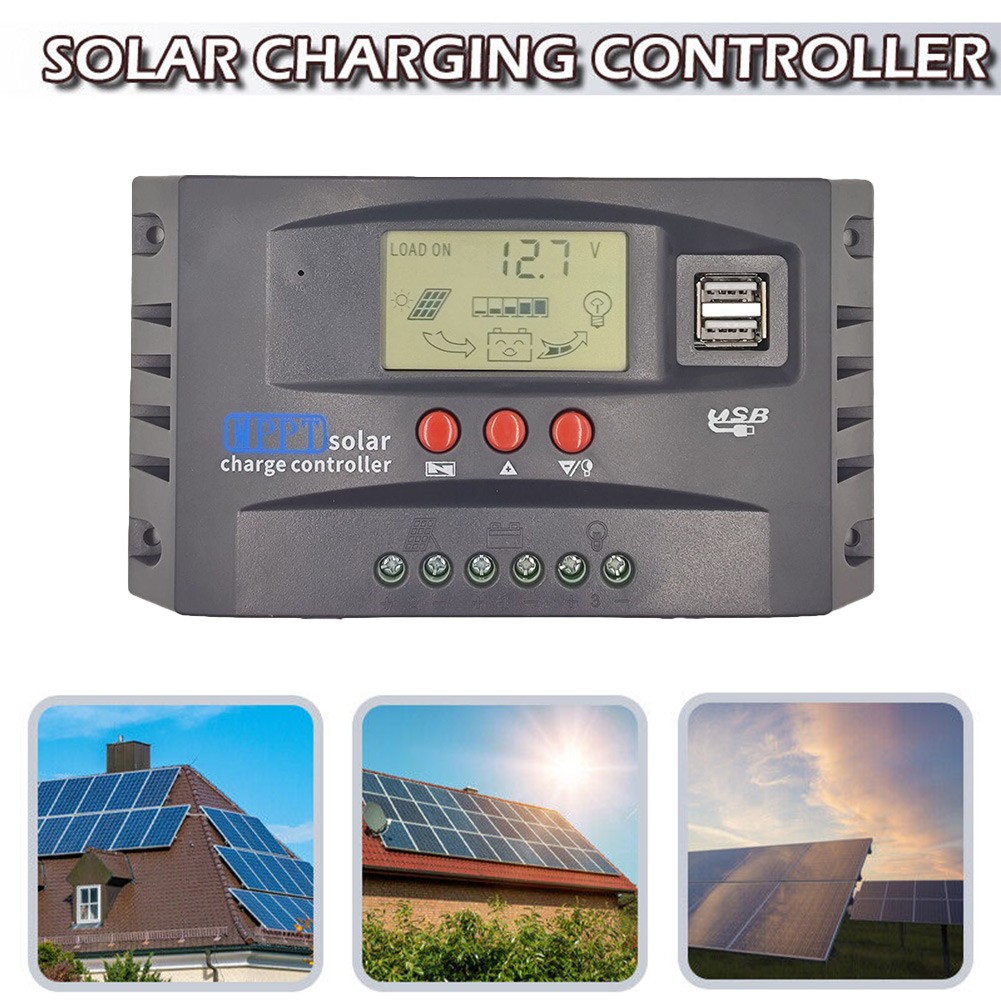 Solar Panel Controller Battery Charge Controller Automatic Tracking LCD Display