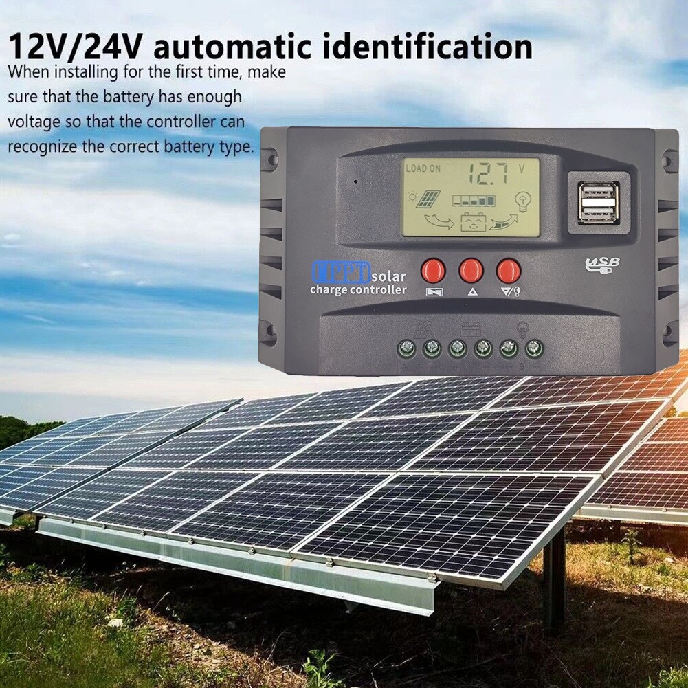 Solar Panel Controller Battery Charge Controller Automatic Tracking LCD Display