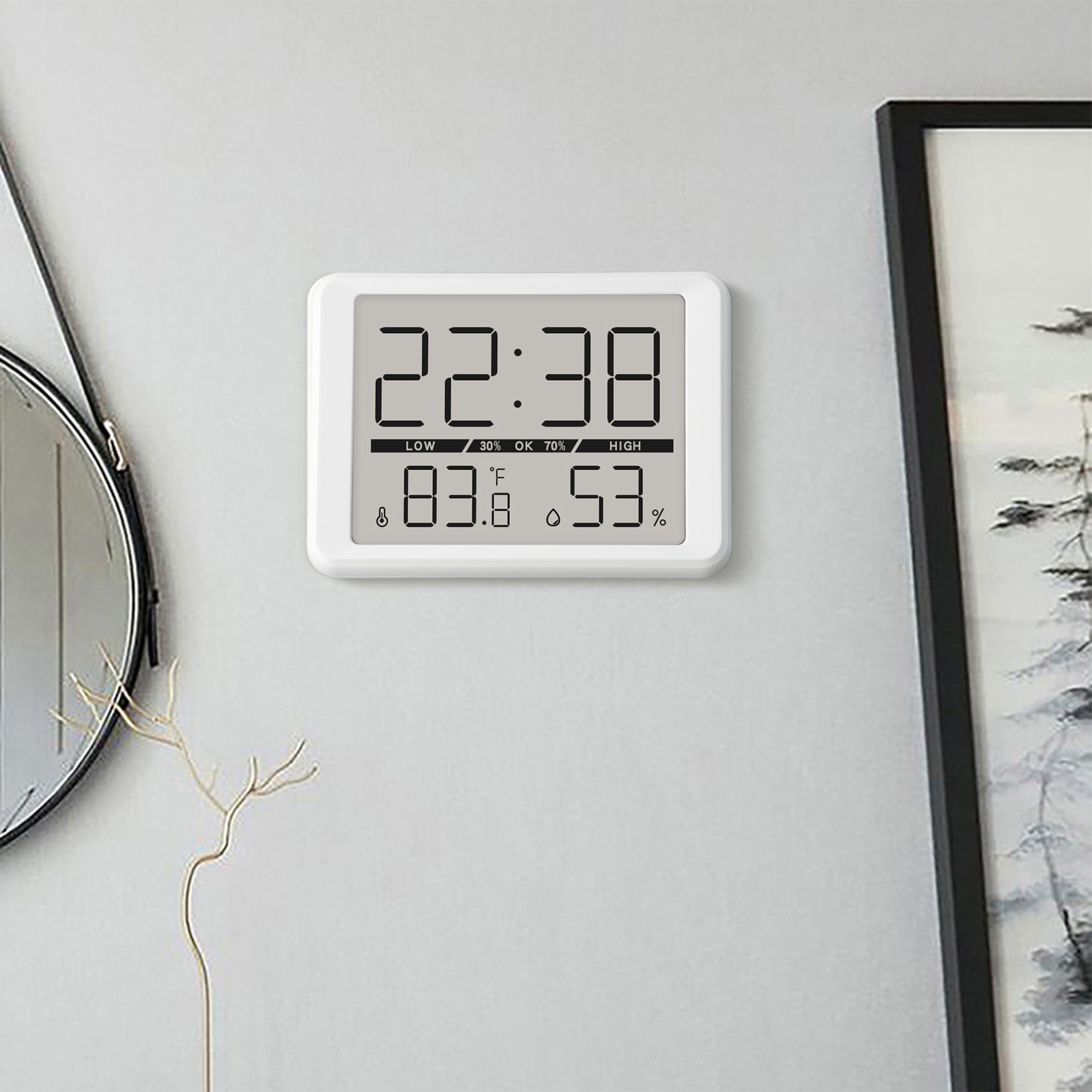 Stilvolle Mini Uhr mit Temperatur- und Luftfeuchtigkeitsanzeige für jeden Raum - Bild 13 von 36