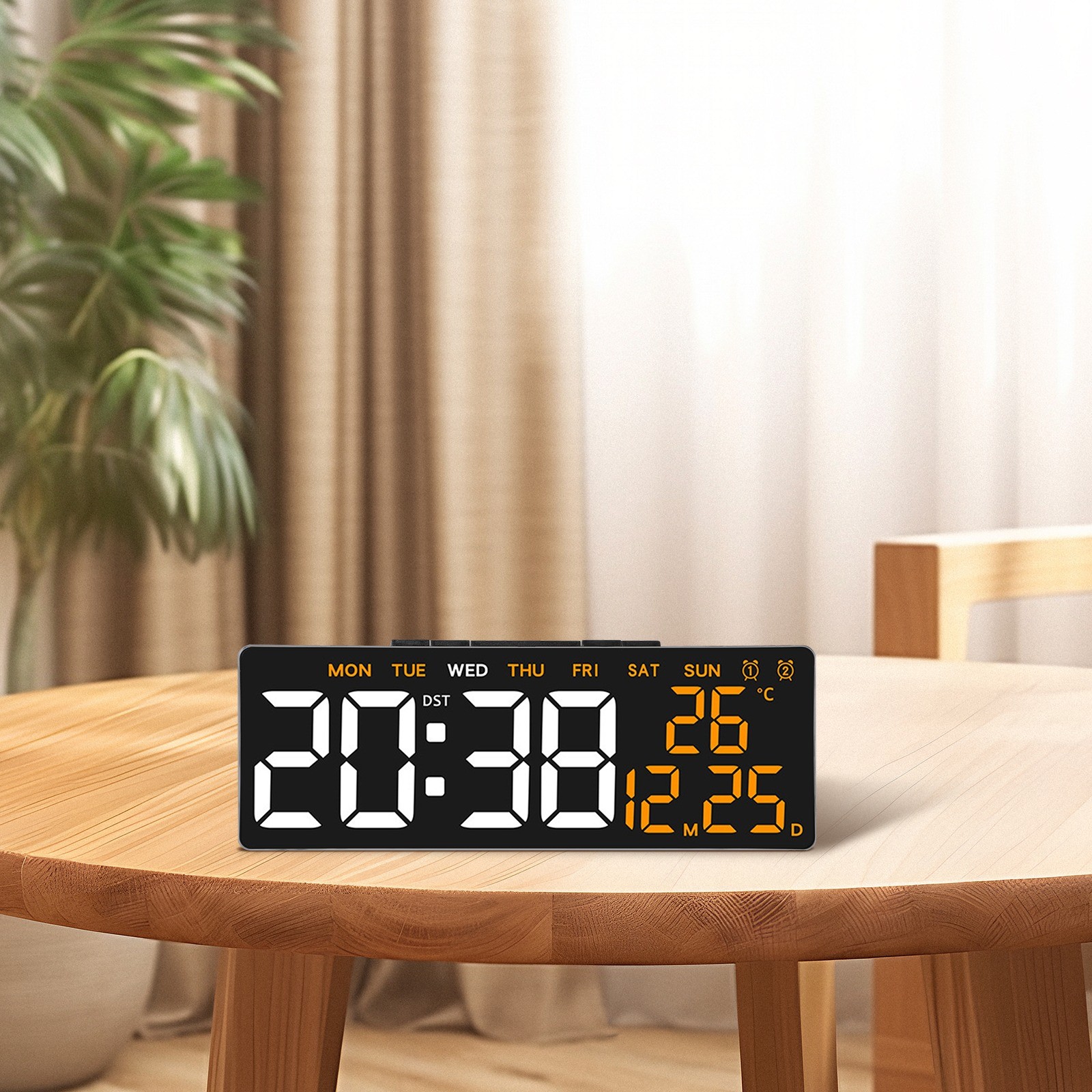 Multifunctional Digital Alarm Clock with Date Week and Temperature Display