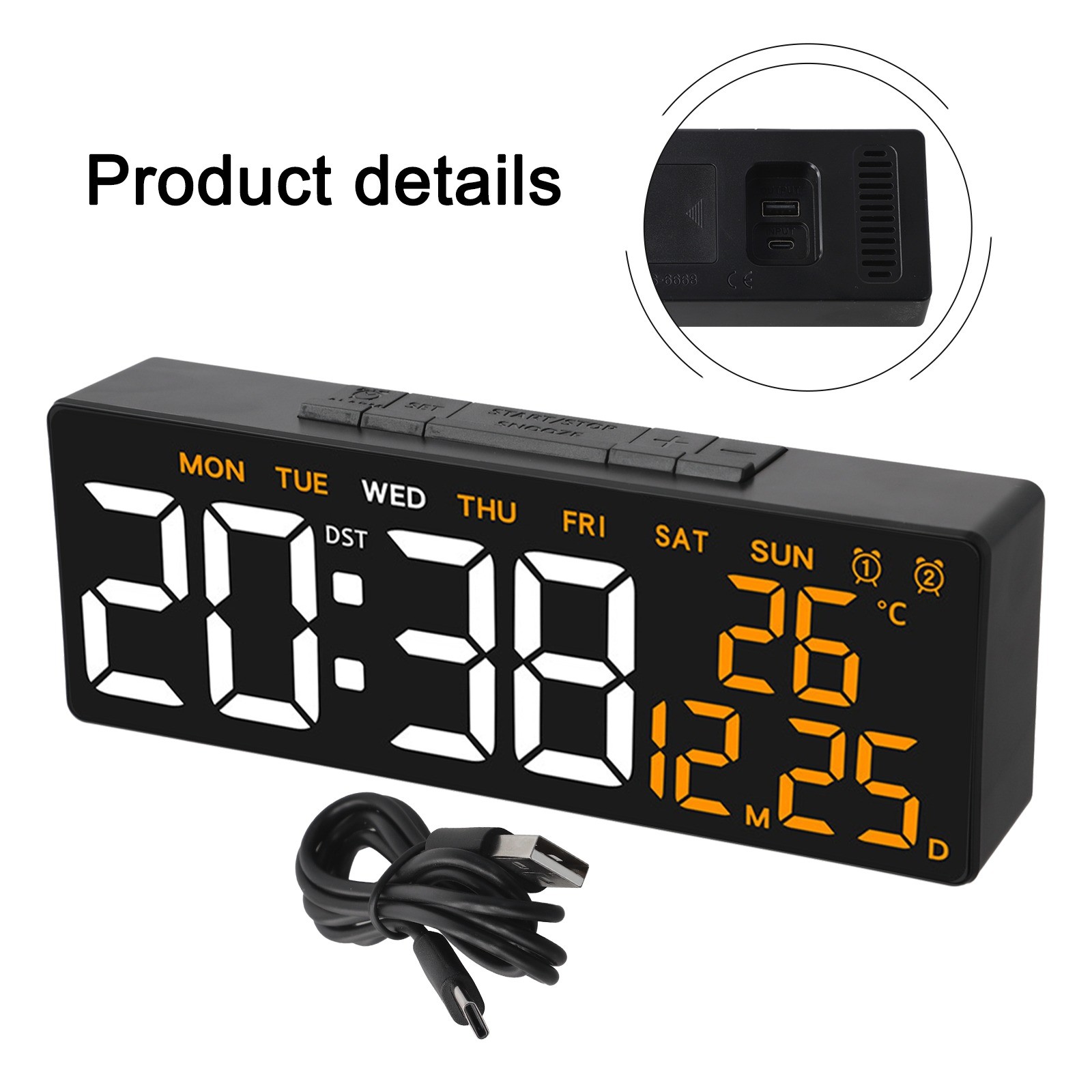 Dual Functionality USB Powered Digital Clock Perfect for Modern Living