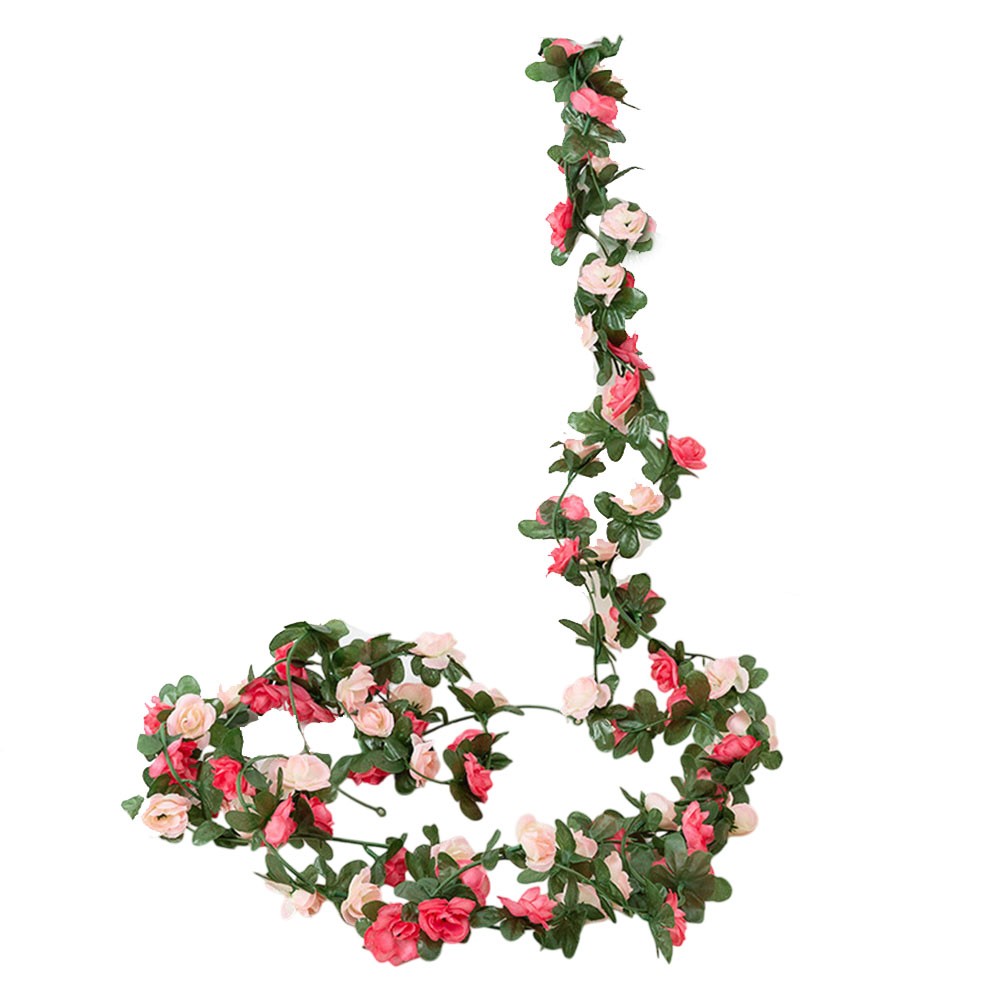 Künstliche Blumendekoration falsche Rosengirlande grüne Blätter lebensechte R - Bild 19 von 33