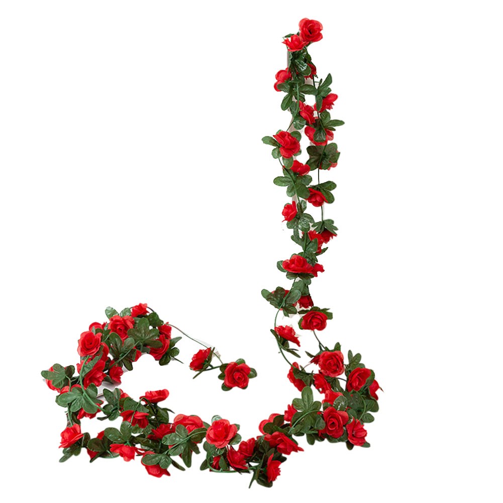 Künstliche Blumendekoration falsche Rosengirlande grüne Blätter lebensechte R - Bild 13 von 33