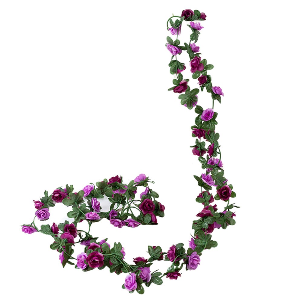 Künstliche Blumendekoration falsche Rosengirlande grüne Blätter lebensechte R - Bild 30 von 33