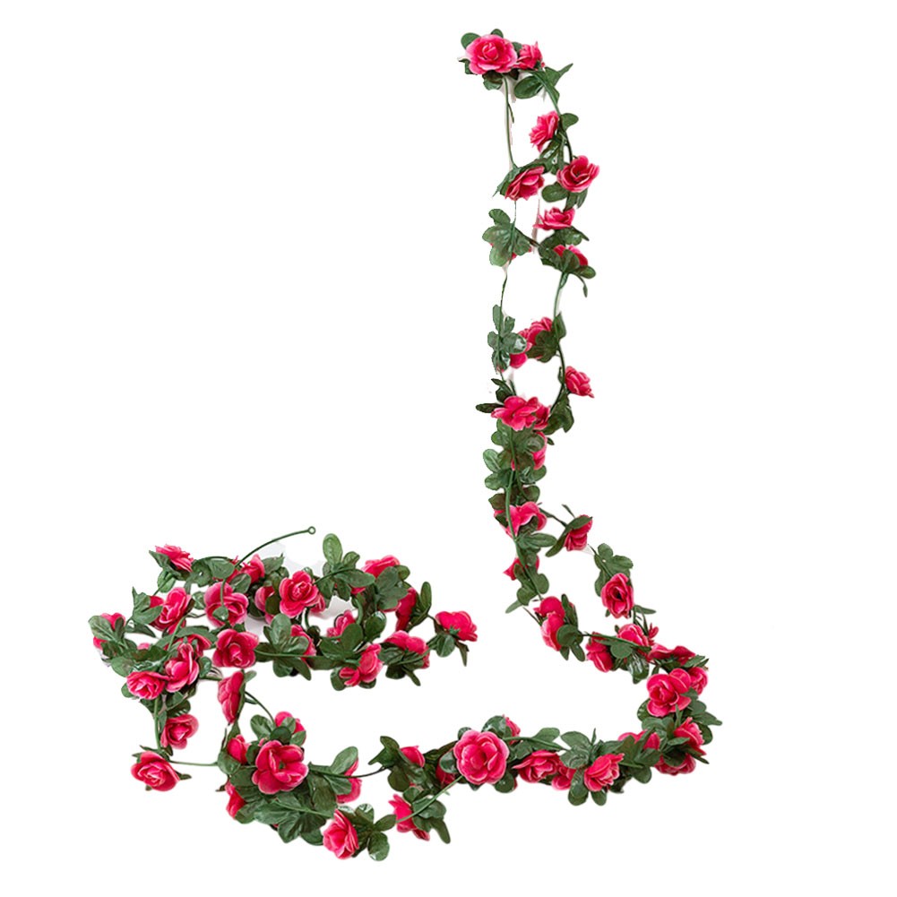 Künstliche Blumendekoration falsche Rosengirlande grüne Blätter lebensechte R - Bild 16 von 33