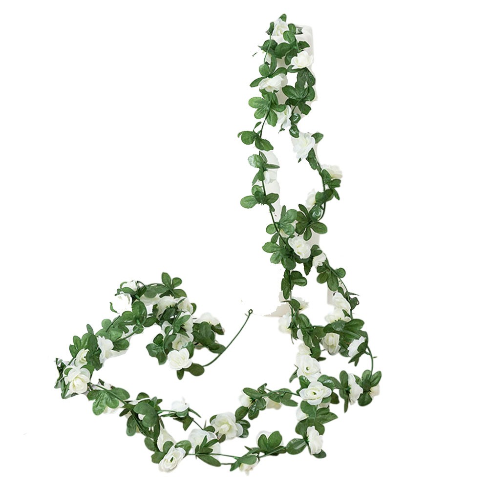 Künstliche Blumendekoration falsche Rosengirlande grüne Blätter lebensechte R - Bild 23 von 33