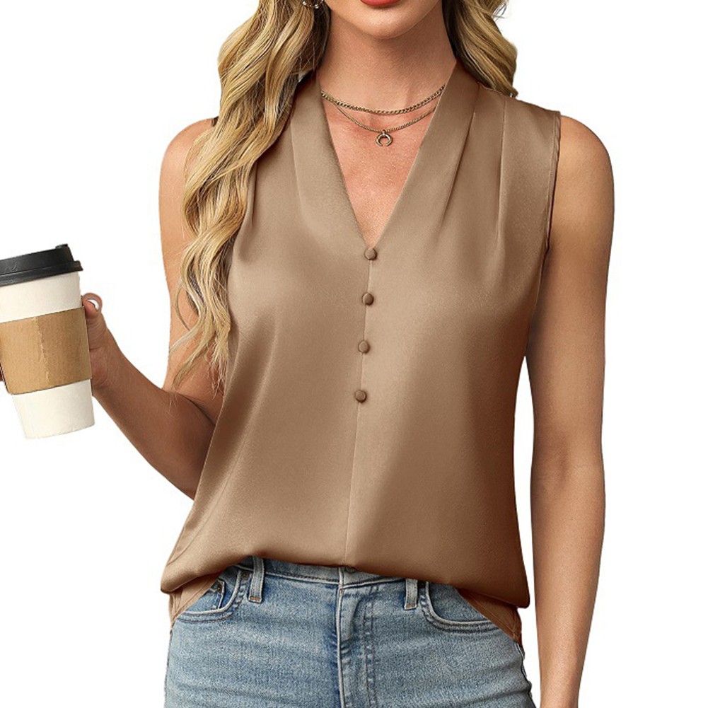 Button-down Vest Breathable Fabric Fashionable Streetwear Pleated Detail - Picture 37 of 40