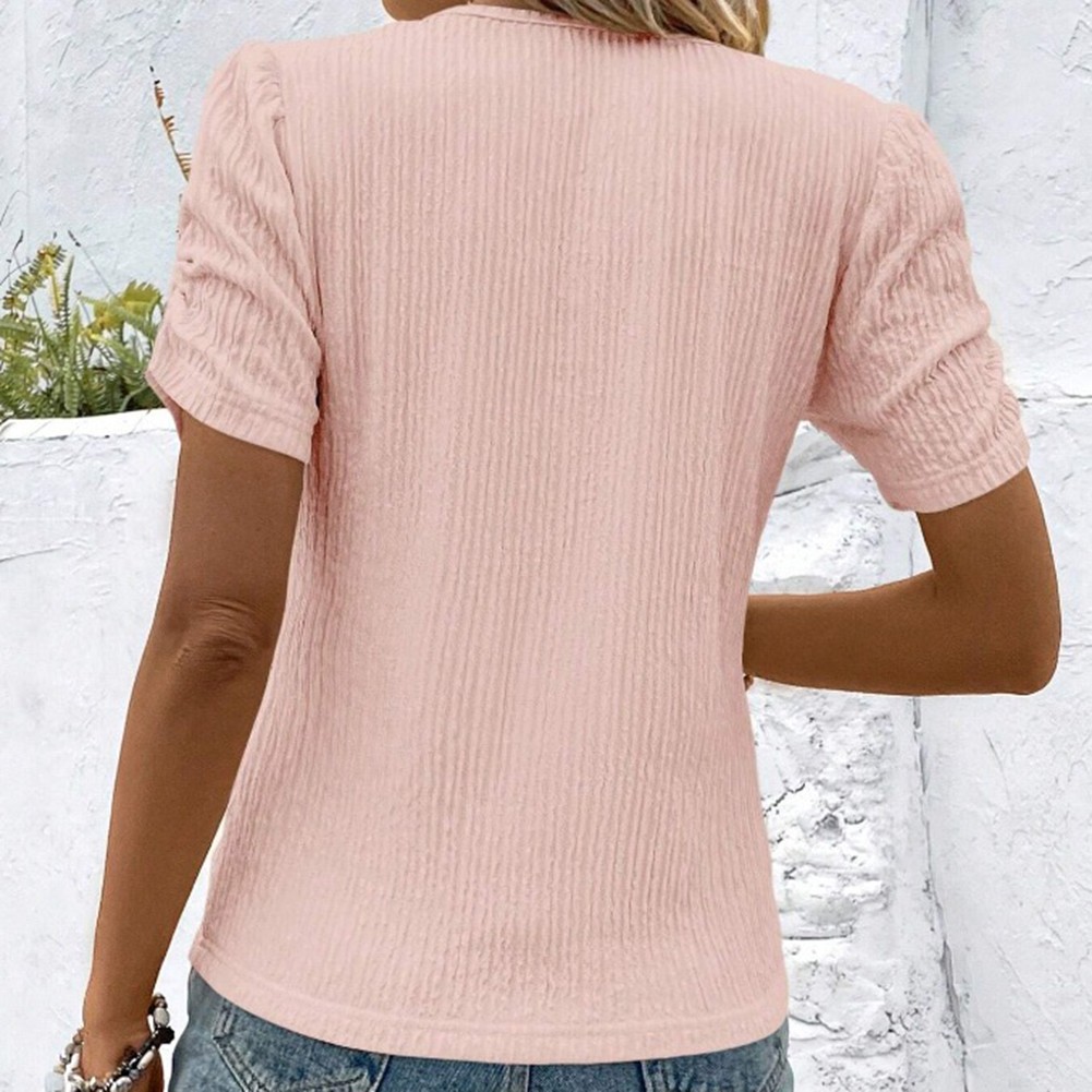 Stylish Pleated T Shirt for Women Ideal for Spring and Summer Casual Wear - Picture 30 of 45