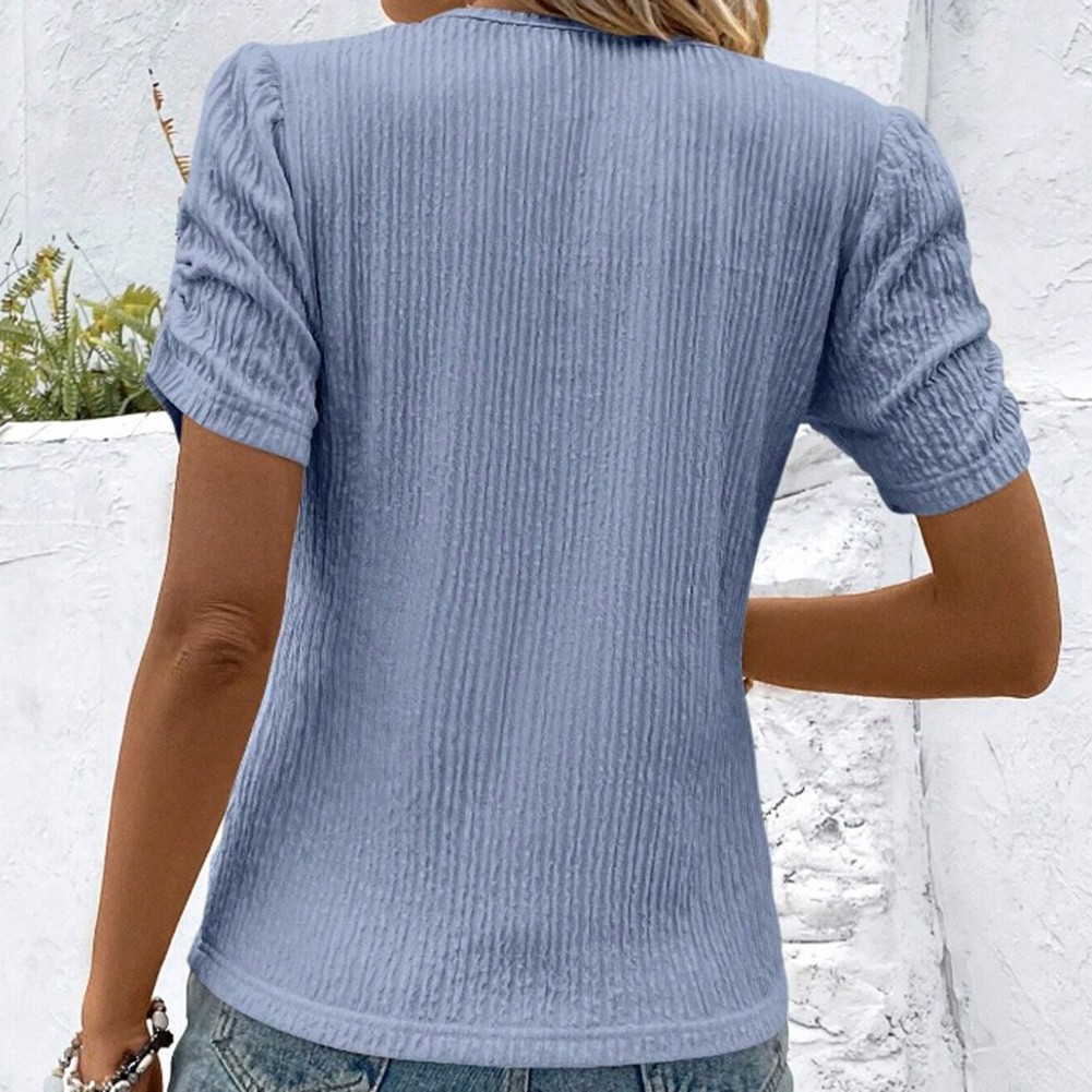 Stylish Pleated T Shirt for Women Ideal for Spring and Summer Casual Wear - Picture 35 of 45