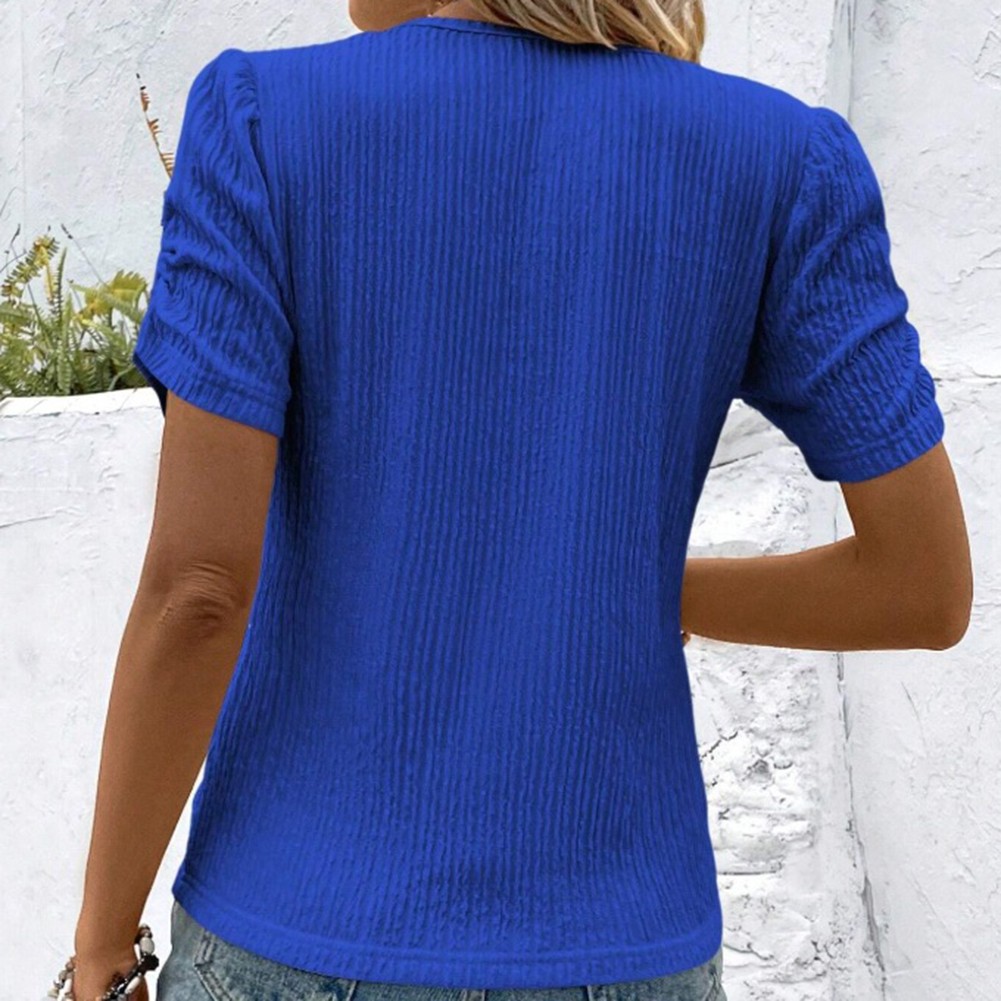 Stylish Pleated T Shirt for Women Ideal for Spring and Summer Casual Wear - Picture 24 of 45