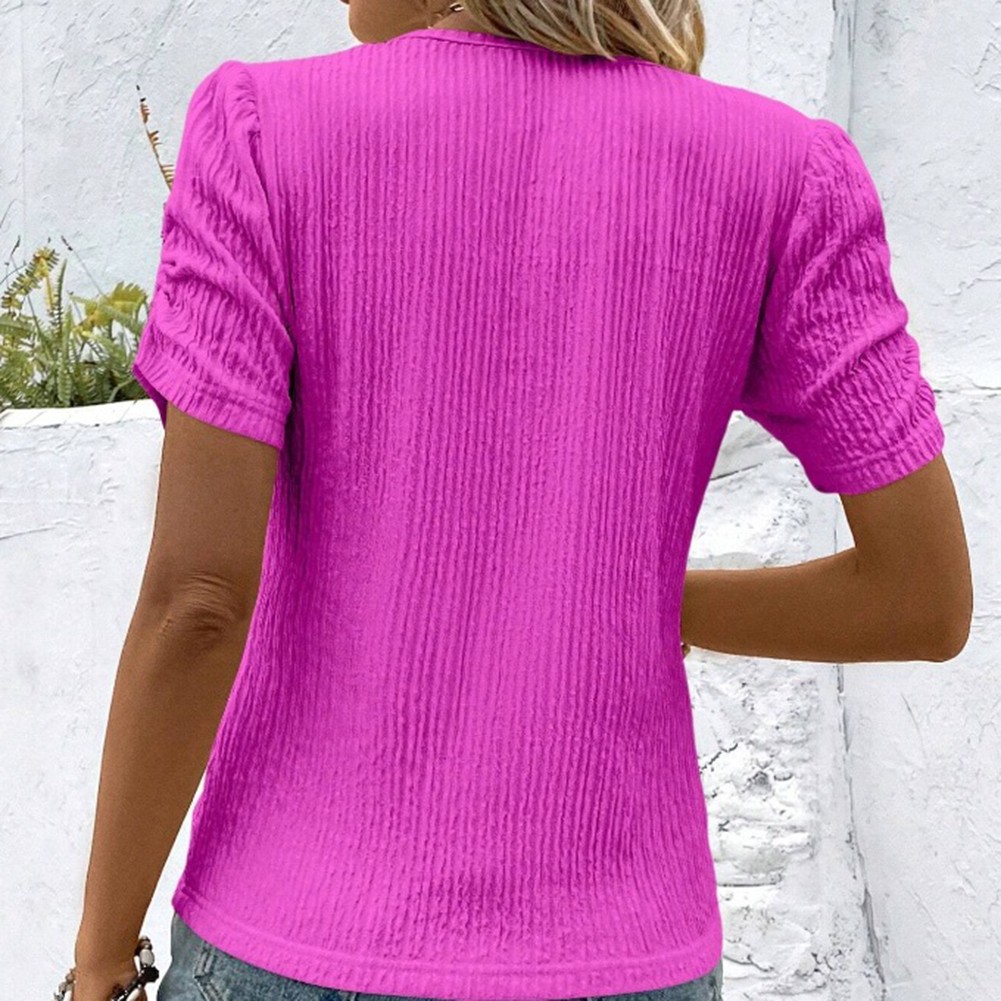 Stylish Pleated T Shirt for Women Ideal for Spring and Summer Casual Wear - Picture 17 of 45