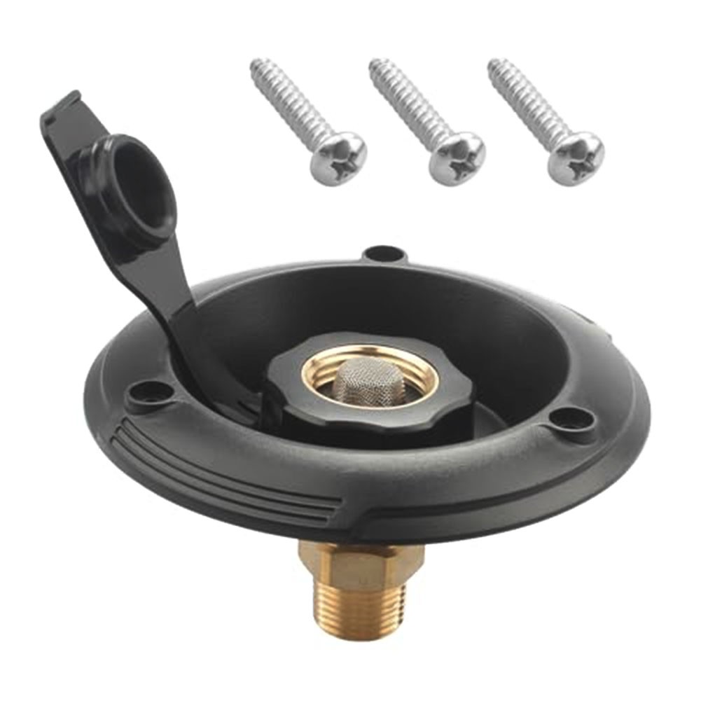 RV City Water Fill Inlet Flange Brass With Hose Elbow Check Valve Hookup Connector For Trailer Marine 45 Degree 9 thumbnail image