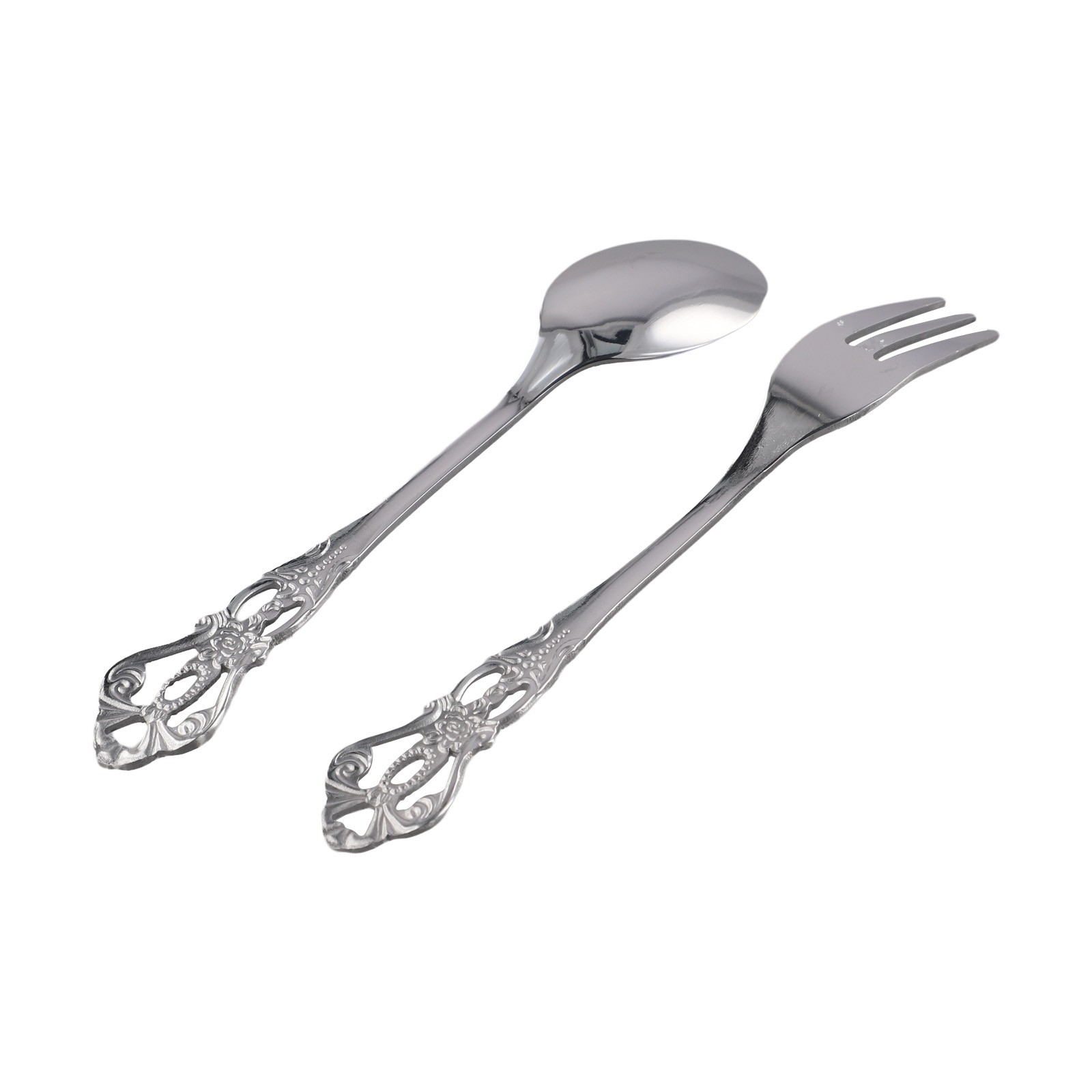 1 Pair Retro Golden Spoon Fork Stainless Steel Coffee Dessert Spoon Cutlery Kit - Picture 29 of 33