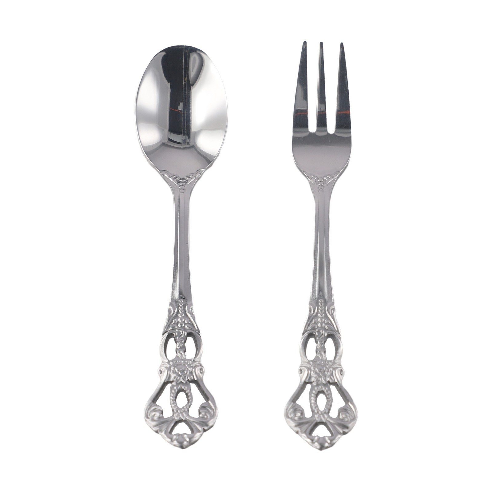 1 Pair Retro Golden Spoon Fork Stainless Steel Coffee Dessert Spoon Cutlery Kit - Picture 28 of 33