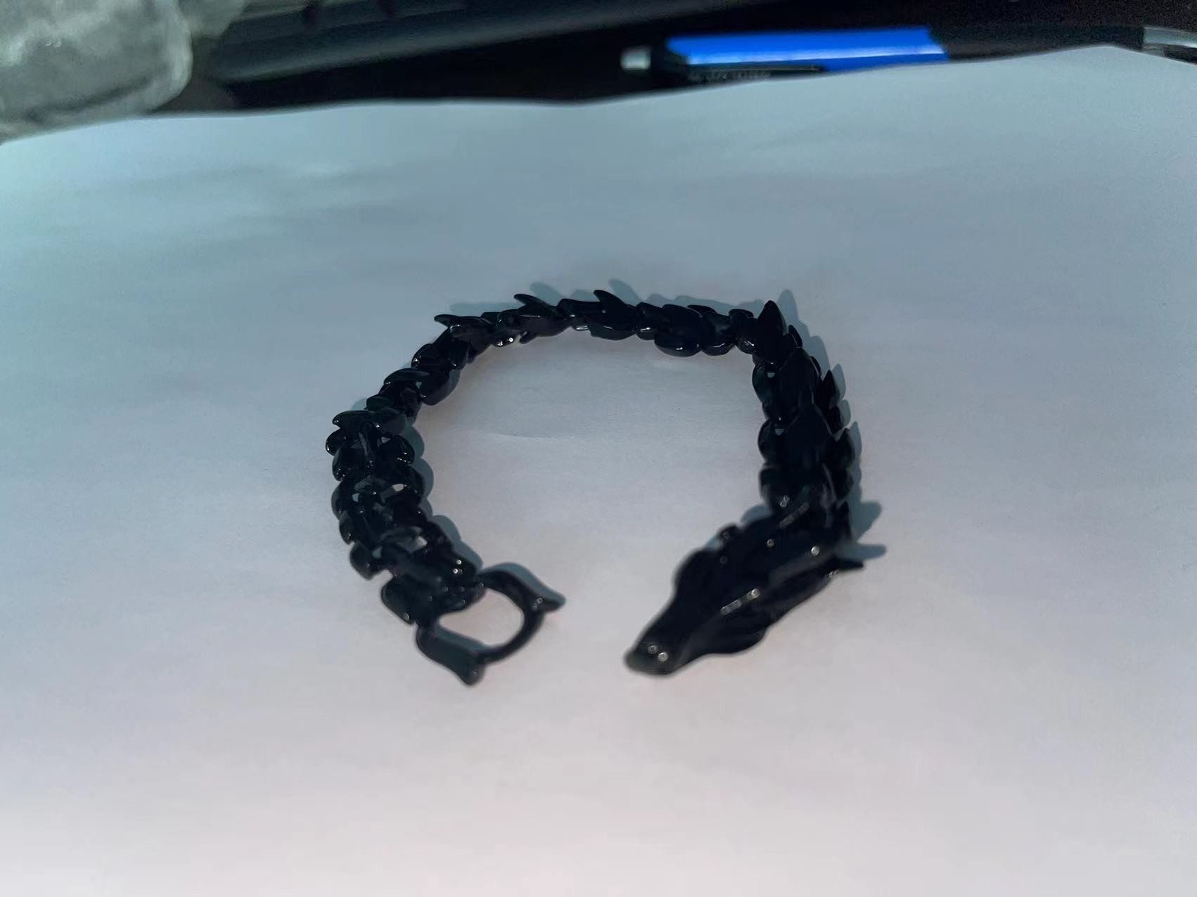 316L Stainless Steel Dragon Head Bracelet with Adjustable Gear Closure - Picture 16 of 16