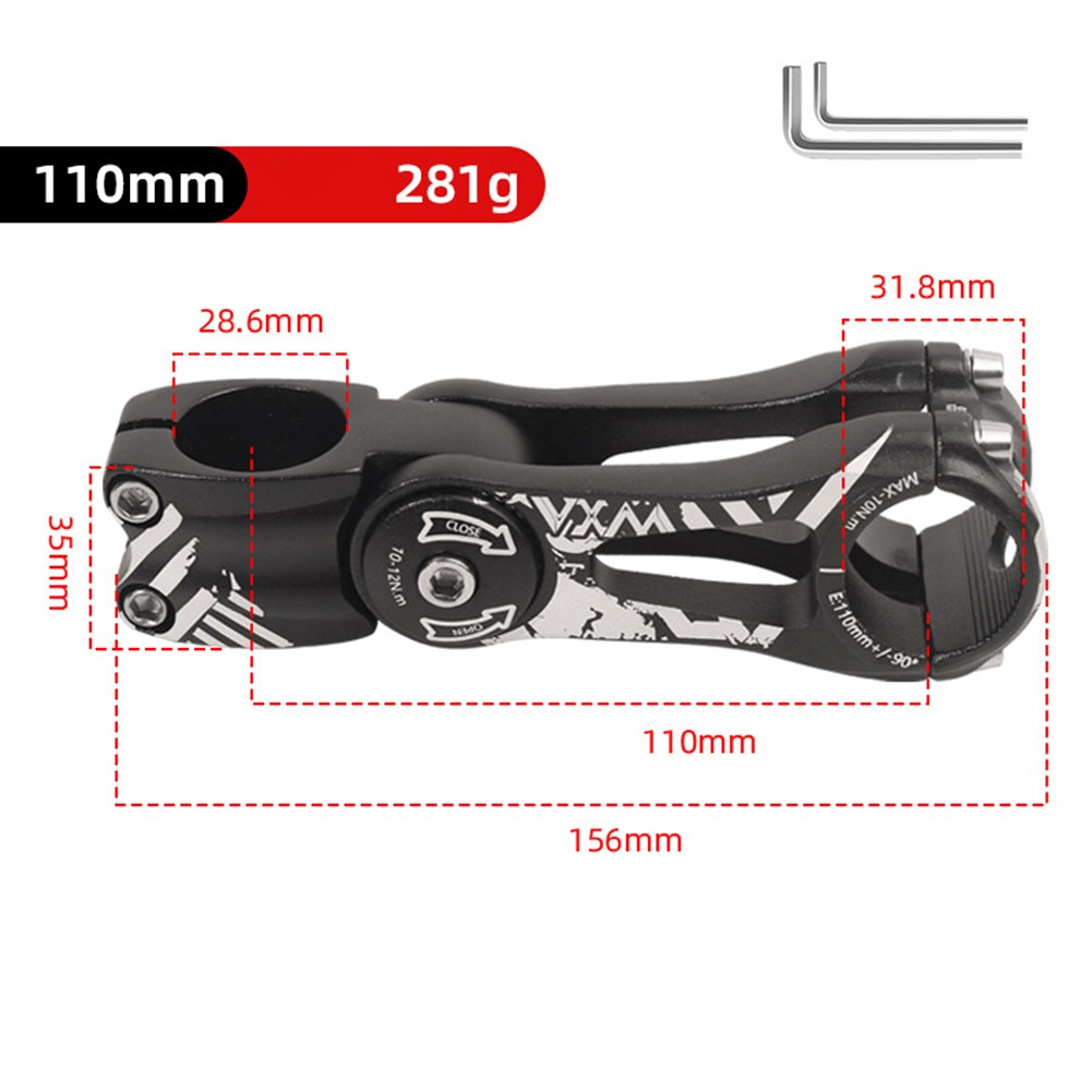 Bike Stem 31 8MM Adjustable Riser CNC Alloy 85 Degree Angle 