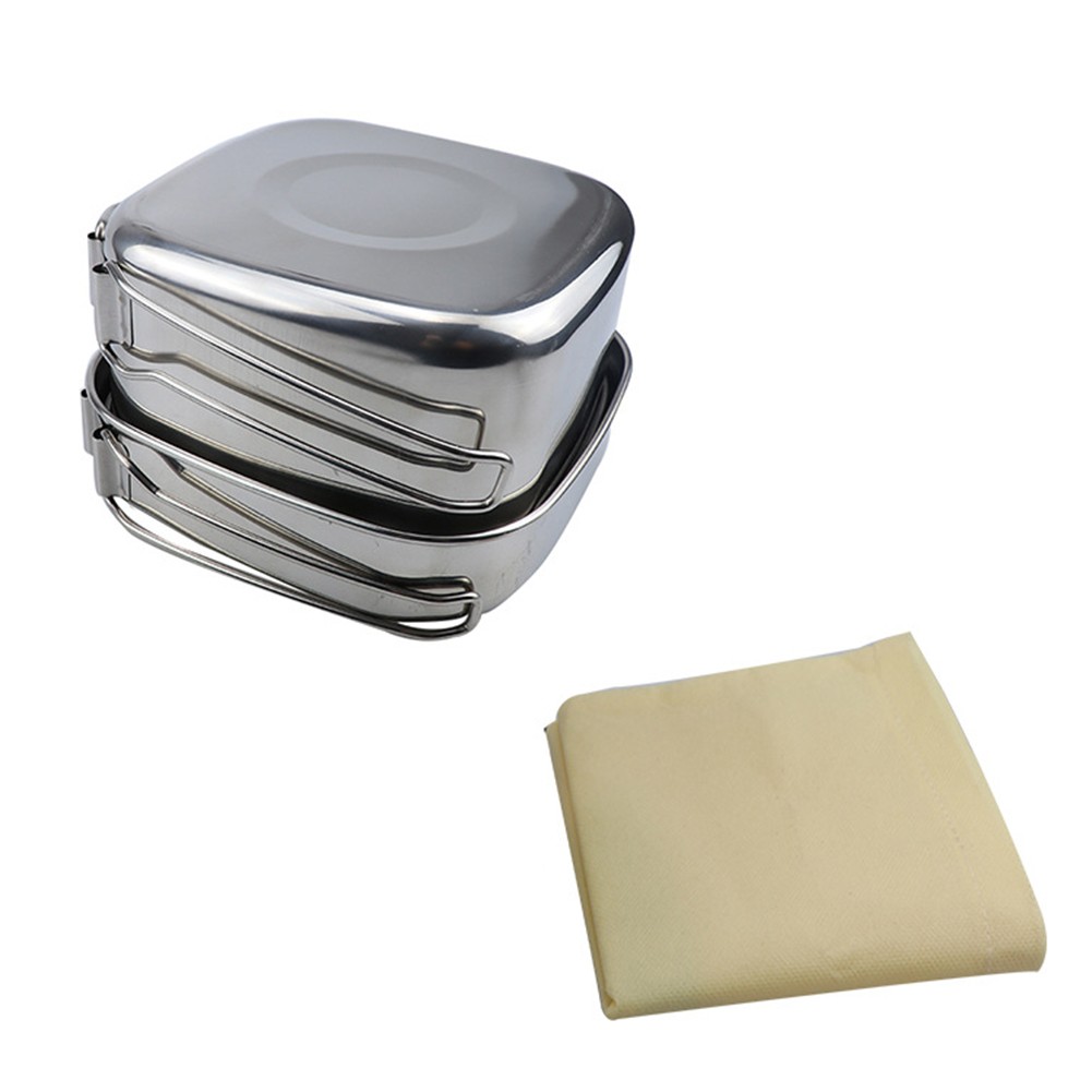 Camping Cookware Set 2 Cups And 2 Plates Set Hot Pot And Frying Pan Camping - Picture 8 of 12