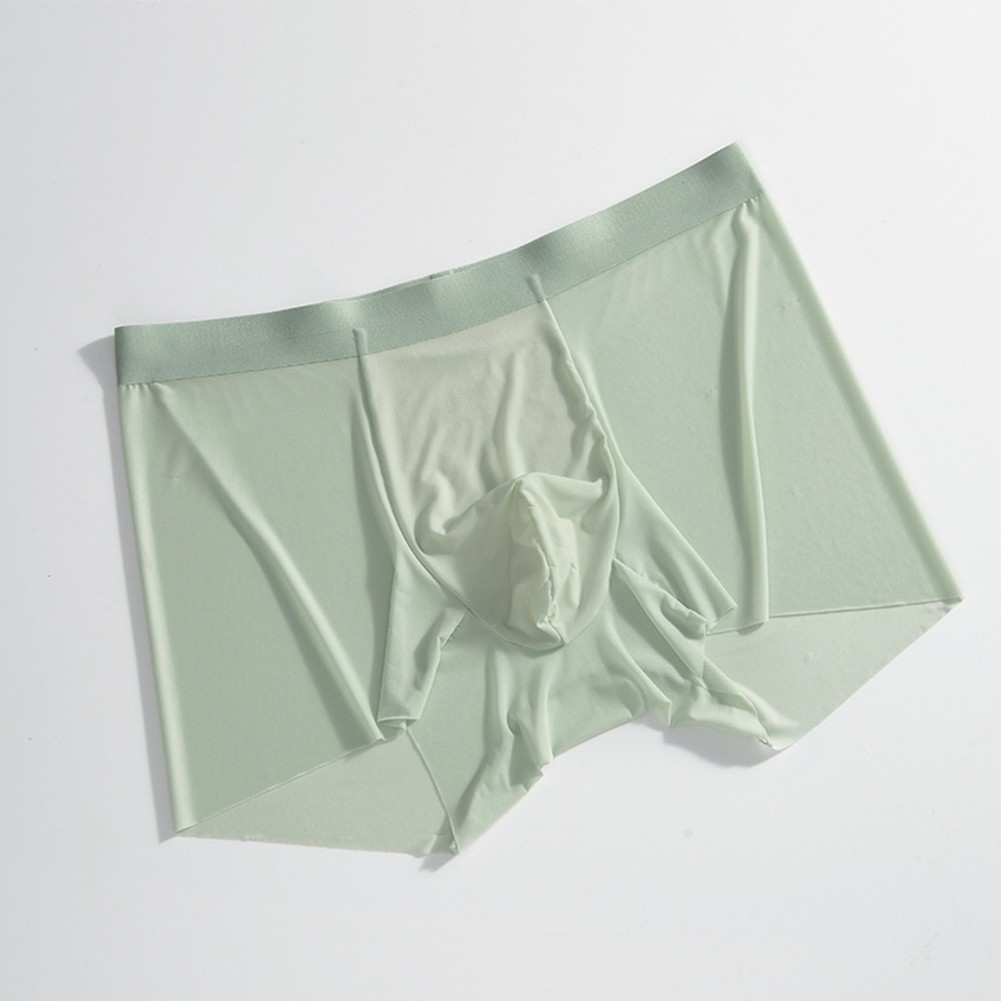Men's See Through Ice Silk Seamless Underwear Trunks for Breathable Comfort - Picture 16 of 31