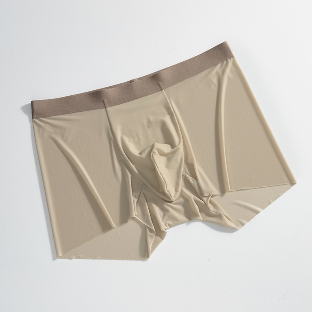 Men's See Through Ice Silk Seamless Underwear Trunks for Breathable Comfort - Picture 21 of 31