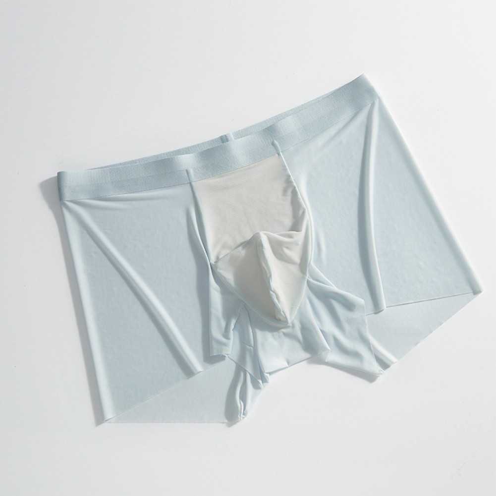 Men's See Through Ice Silk Seamless Underwear Trunks for Breathable Comfort - Picture 17 of 31