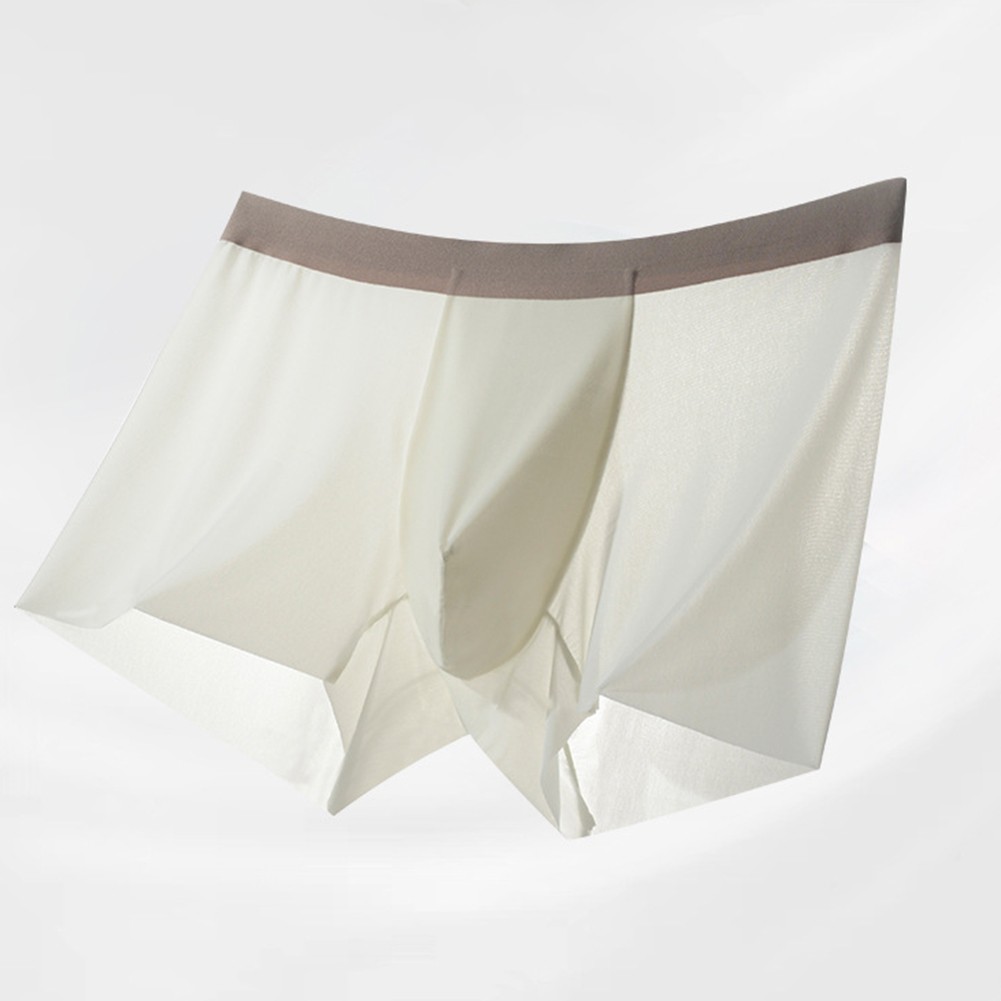 Men's See Through Ice Silk Seamless Underwear Trunks for Breathable Comfort - Picture 23 of 31