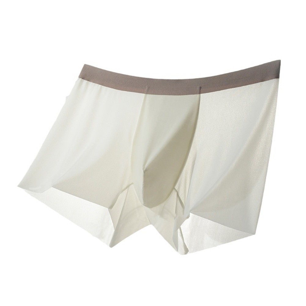 Men's See Through Ice Silk Seamless Underwear Trunks for Breathable Comfort - Picture 29 of 31