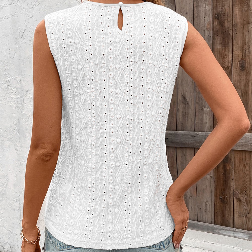 Stylish Halter Lace Top for Women Casual Patchwork Vest for Spring and Summer - Picture 16 of 40
