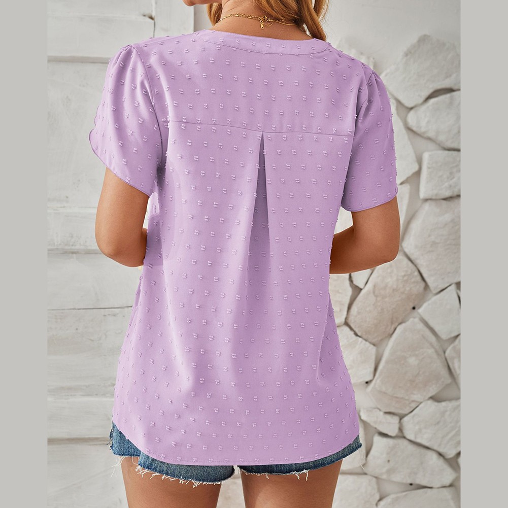 Stylish Sleeve V Neck Top in Woven Jacquard for Spring and Summer Fashion - Picture 43 of 53