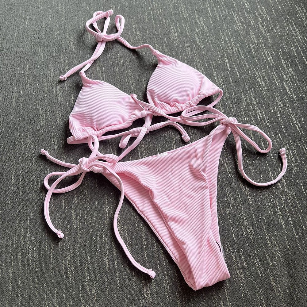Lightweight Women's Solid Color Triangle Bikini for Easy Summer Outings