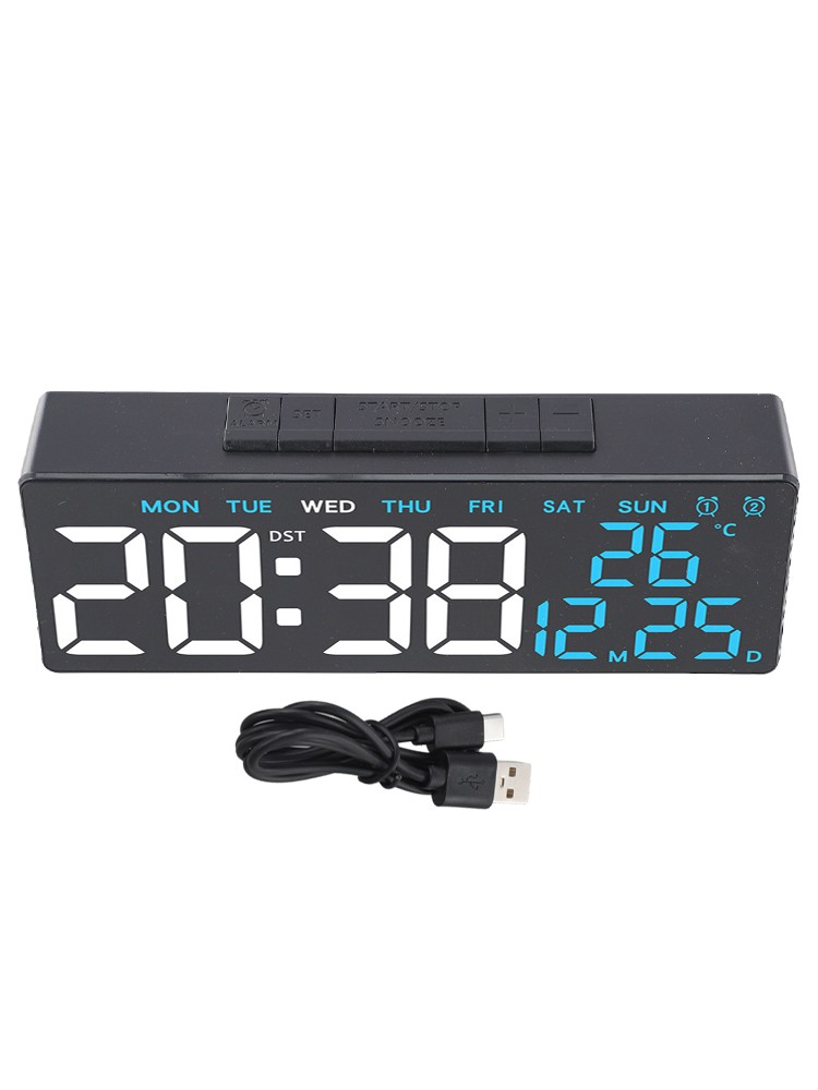 LED Dual Alarm Clock with Comprehensive Display for Weekday Weekend Use