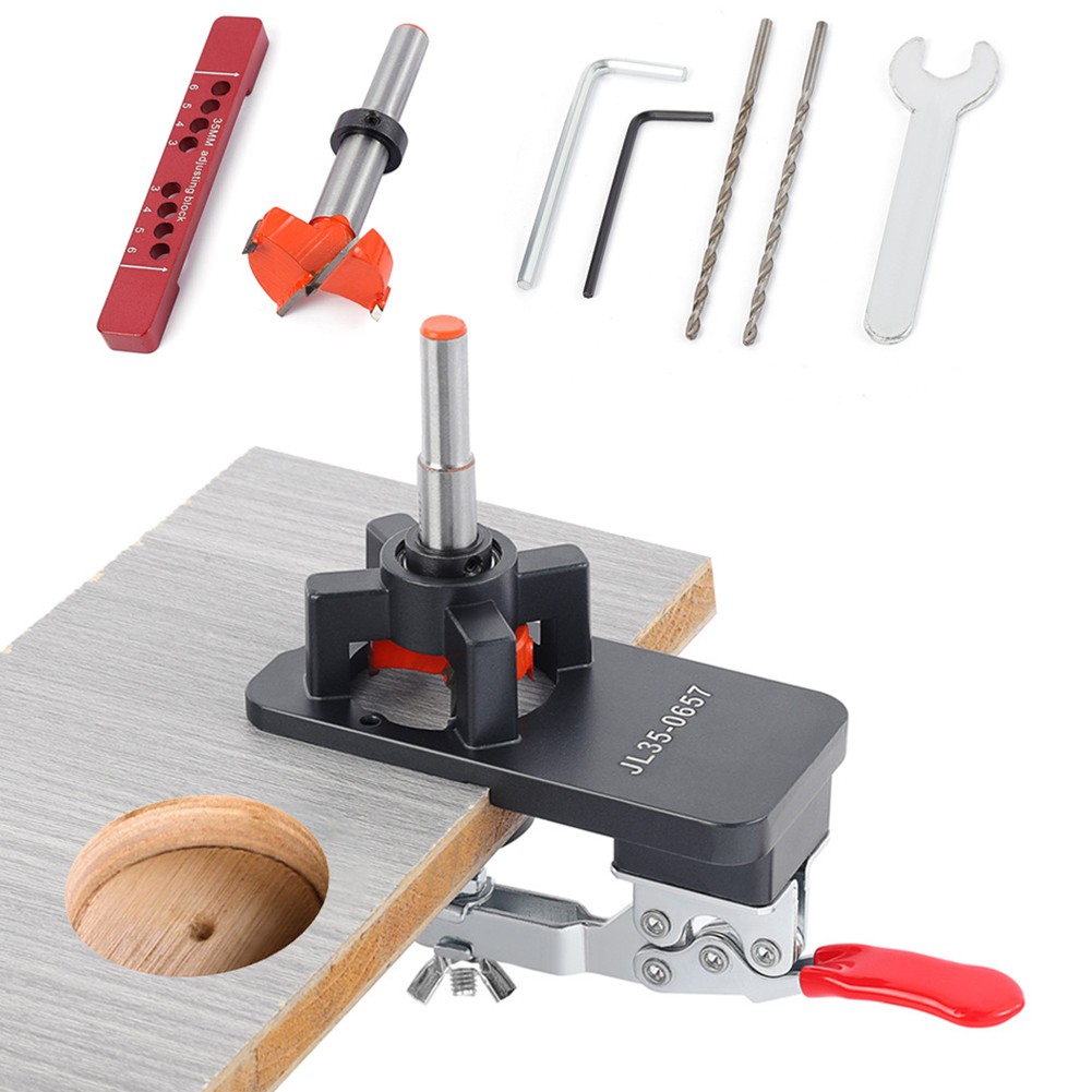 Drilling Locator for 35mm Cabinet Hinge Installation with Adjustable Features