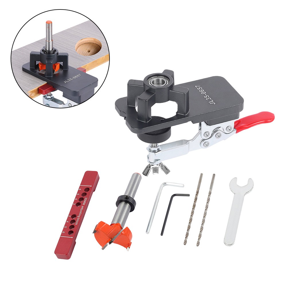 Drilling Locator for 35mm Cabinet Hinge Installation with Adjustable Features