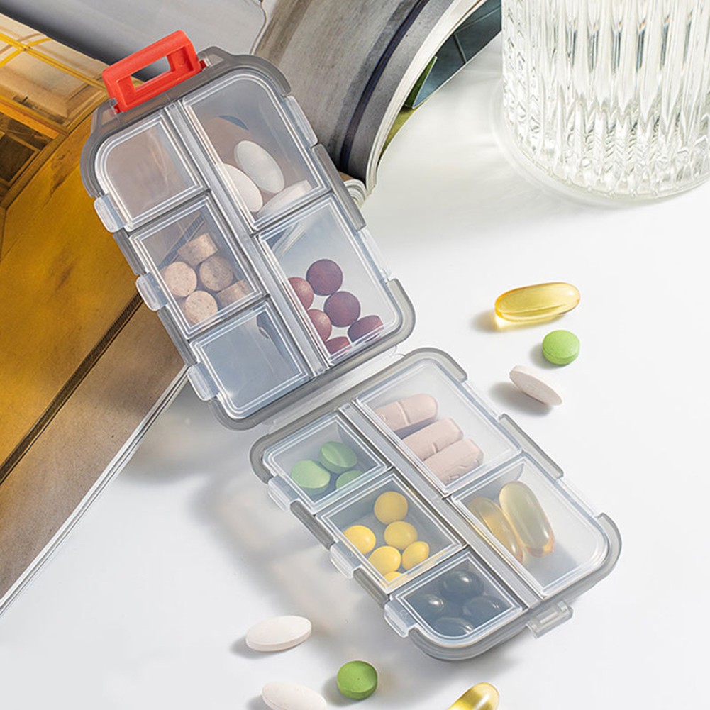 Travel Pill Organizer Box with Double Layer and Sealed Freshness Design