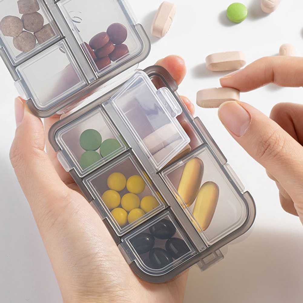 Travel Pill Organizer Box with Double Layer and Sealed Freshness Design