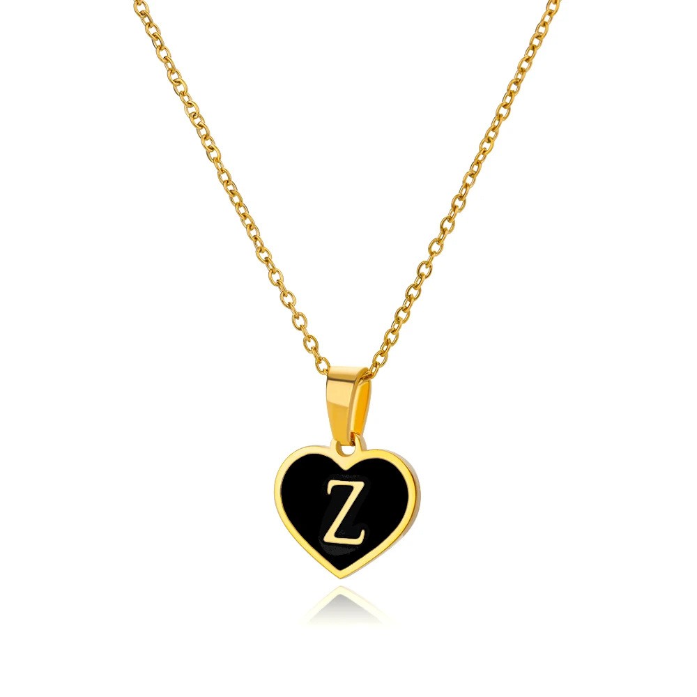 Charming Heart Shaped Letter Necklace Crafted from Stainless Steel for a Unique - Picture 13 of 13