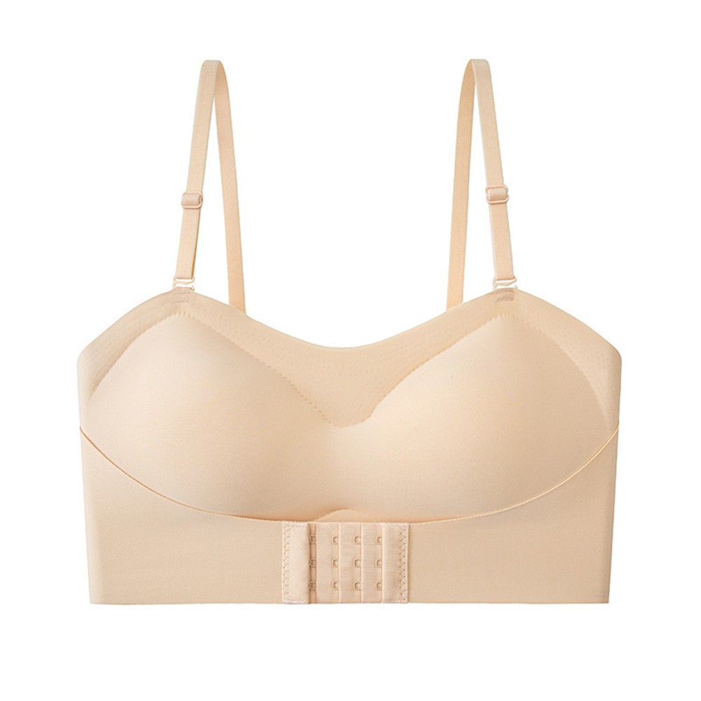 Simple Tube Top Bra for Women Nonslip with Front Clasp and Stylish Back