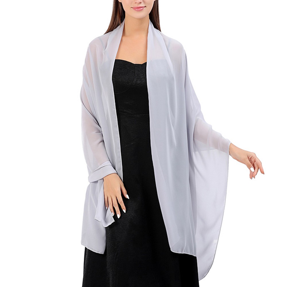 Breathable Shawl for Wedding Parties Stylish Chiffon Accessory for Bridesmaids - Picture 10 of 26