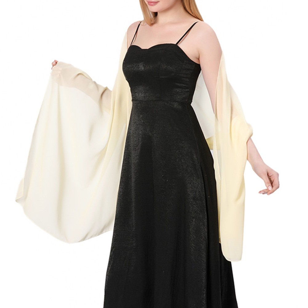Breathable Shawl for Wedding Parties Stylish Chiffon Accessory for Bridesmaids - Picture 19 of 26